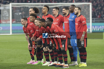 2024-02-22 - Team Stade Rennais poses during the UEFA Europa League, Play-off 2nd leg football match between Stade Rennais (Rennes) and AC Milan on February 22, 2024 at Roazhon Park in Rennes, France - FOOTBALL - EUROPA LEAGUE - RENNES V MILAN - UEFA EUROPA LEAGUE - SOCCER