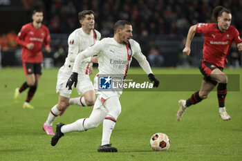 2024-02-22 - Ismael Bennacer of AC Milan during the UEFA Europa League, Play-off 2nd leg football match between Stade Rennais (Rennes) and AC Milan on February 22, 2024 at Roazhon Park in Rennes, France - FOOTBALL - EUROPA LEAGUE - RENNES V MILAN - UEFA EUROPA LEAGUE - SOCCER