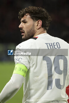 2024-02-22 - Theo Hernandez of AC Milan during the UEFA Europa League, Play-off 2nd leg football match between Stade Rennais (Rennes) and AC Milan on February 22, 2024 at Roazhon Park in Rennes, France - FOOTBALL - EUROPA LEAGUE - RENNES V MILAN - UEFA EUROPA LEAGUE - SOCCER