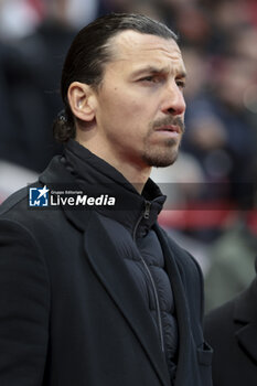 2024-02-22 - Zlatan Ibrahimovic of AC Milan during the UEFA Europa League, Play-off 2nd leg football match between Stade Rennais (Rennes) and AC Milan on February 22, 2024 at Roazhon Park in Rennes, France - FOOTBALL - EUROPA LEAGUE - RENNES V MILAN - UEFA EUROPA LEAGUE - SOCCER