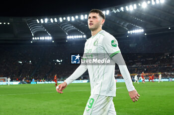 2024-02-22 - Santiago Gimenez of Feyenoord leaves the pitch during the UEFA Europa League, Play-off, 2nd leg football match between AS Roma and Feyenoord on February 22, 2024 at Stadio Olimpico in Rome, Italy - FOOTBALL - EUROPA LEAGUE - ROMA V FEYENOORD - UEFA EUROPA LEAGUE - SOCCER
