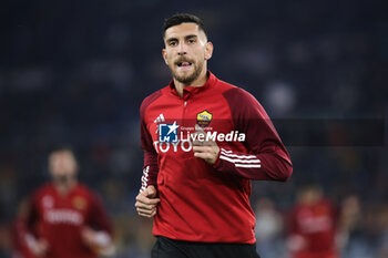 2024-02-22 - Lorenzo Pellegrini of Roma looks on during warm up before the UEFA Europa League, Play-off, 2nd leg football match between AS Roma and Feyenoord on February 22, 2024 at Stadio Olimpico in Rome, Italy - FOOTBALL - EUROPA LEAGUE - ROMA V FEYENOORD - UEFA EUROPA LEAGUE - SOCCER