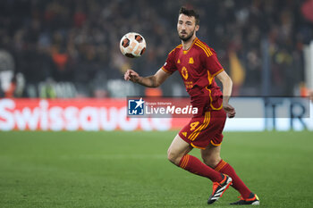 2024-02-22 - Bryan Cristante of Roma in action during the UEFA Europa League, Play-off, 2nd leg football match between AS Roma and Feyenoord on February 22, 2024 at Stadio Olimpico in Rome, Italy - FOOTBALL - EUROPA LEAGUE - ROMA V FEYENOORD - UEFA EUROPA LEAGUE - SOCCER