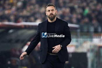 2024-02-22 - Daniele De Rossi head coach of Roma looks on during the UEFA Europa League, Play-off, 2nd leg football match between AS Roma and Feyenoord on February 22, 2024 at Stadio Olimpico in Rome, Italy - FOOTBALL - EUROPA LEAGUE - ROMA V FEYENOORD - UEFA EUROPA LEAGUE - SOCCER