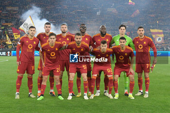 2024-03-07 - AS Roma team during the UEFA Europa League 2023-2024 road of 16 football match between AS Roma and Brighton at the Olympic Stadium in Rome on March 07, 2024. - ROMA VS BRIGHTON & HOVE ALBION - UEFA EUROPA LEAGUE - SOCCER