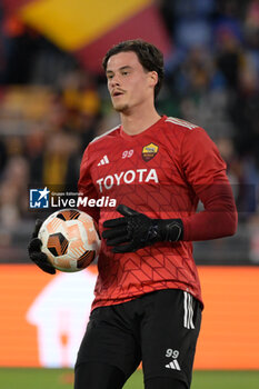2024-03-07 - Mile Svilar (AS Roma);  during the UEFA Europa League 2023-2024 road of 16 football match between AS Roma and Brighton at the Olympic Stadium in Rome on March 07, 2024. - ROMA VS BRIGHTON & HOVE ALBION - UEFA EUROPA LEAGUE - SOCCER