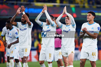 2024-03-14 - Olympique de Marseille players celebrate qualifying for the next round following the UEFA Europa League, Round of 16, 2nd leg football match between Villarreal CF and Olympique de Marseille on March 14, 2024 at Estadio de la Ceramica in Villarreal, Spain - FOOTBALL - EUROPA LEAGUE - VILLARREAL V MARSEILLE - UEFA EUROPA LEAGUE - SOCCER