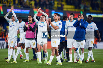2024-03-14 - Olympique de Marseille players celebrate qualifying for the next round following the UEFA Europa League, Round of 16, 2nd leg football match between Villarreal CF and Olympique de Marseille on March 14, 2024 at Estadio de la Ceramica in Villarreal, Spain - FOOTBALL - EUROPA LEAGUE - VILLARREAL V MARSEILLE - UEFA EUROPA LEAGUE - SOCCER