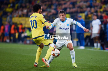 2024-03-14 - Amine Harit of Olympique de Marseille competes for the ball with Dani Parejo of Villarreal during the UEFA Europa League, Round of 16, 2nd leg football match between Villarreal CF and Olympique de Marseille on March 14, 2024 at Estadio de la Ceramica in Villarreal, Spain - FOOTBALL - EUROPA LEAGUE - VILLARREAL V MARSEILLE - UEFA EUROPA LEAGUE - SOCCER
