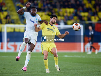 2024-03-14 - Goncalo Guedes (R) of Villarreal competes for the ball with Chancel Mbemba of Olympique de Marseille during the UEFA Europa League, Round of 16, 2nd leg football match between Villarreal CF and Olympique de Marseille on March 14, 2024 at Estadio de la Ceramica in Villarreal, Spain - FOOTBALL - EUROPA LEAGUE - VILLARREAL V MARSEILLE - UEFA EUROPA LEAGUE - SOCCER