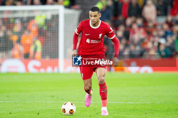 2024-03-14 - Liverpool forward Cody Gakpo during the UEFA Europa League, Round of 16, second leg football match between Liverpool and Sparta Prague on 14 March 2024 at Anfield stadium in Liverpool, England - FOOTBALL - EUROPA LEAGUE - LIVERPOOL V SPARTA PRAGUE - UEFA EUROPA LEAGUE - SOCCER