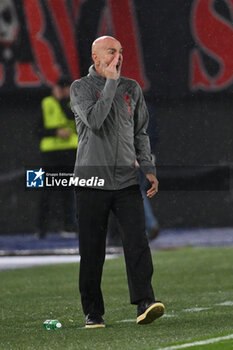 2024-04-18 - Stefano Pioli of A.C. Milan during the UEFA Europa League Quarter-final second Leg match, between A.S. Roma vs A.C. Milan at the Olympic Stadium on April 18, 2024 in Rome, Italy. - AS ROMA VS AC MILAN - UEFA EUROPA LEAGUE - SOCCER