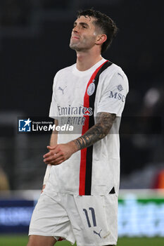 2024-04-18 - Christian Pulisic of A.C. Milan during the UEFA Europa League Quarter-final second Leg match, between A.S. Roma vs A.C. Milan at the Olympic Stadium on April 18, 2024 in Rome, Italy. - AS ROMA VS AC MILAN - UEFA EUROPA LEAGUE - SOCCER