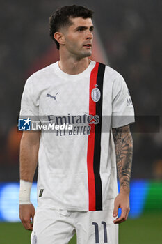 2024-04-18 - Christian Pulisic of A.C. Milan during the UEFA Europa League Quarter-final second Leg match, between A.S. Roma vs A.C. Milan at the Olympic Stadium on April 18, 2024 in Rome, Italy. - AS ROMA VS AC MILAN - UEFA EUROPA LEAGUE - SOCCER