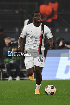 2024-04-18 - Yunus Musah of A.C. Milan during the UEFA Europa League Quarter-final second Leg match, between A.S. Roma vs A.C. Milan at the Olympic Stadium on April 18, 2024 in Rome, Italy. - AS ROMA VS AC MILAN - UEFA EUROPA LEAGUE - SOCCER
