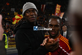 2024-04-18 - Evan N'Dicka and Renato Sanches of A.S. Roma during the UEFA Europa League Quarter-final second Leg match, between A.S. Roma vs A.C. Milan at the Olympic Stadium on April 18, 2024 in Rome, Italy. - AS ROMA VS AC MILAN - UEFA EUROPA LEAGUE - SOCCER