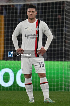 2024-04-18 - Luka Jovic of A.C. Milan during the UEFA Europa League Quarter-final second Leg match, between A.S. Roma vs A.C. Milan at the Olympic Stadium on April 18, 2024 in Rome, Italy. - AS ROMA VS AC MILAN - UEFA EUROPA LEAGUE - SOCCER
