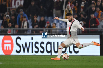 2024-04-18 - Olivier Giroud of A.C. Milan during the UEFA Europa League Quarter-final second Leg match, between A.S. Roma vs A.C. Milan at the Olympic Stadium on April 18, 2024 in Rome, Italy. - AS ROMA VS AC MILAN - UEFA EUROPA LEAGUE - SOCCER