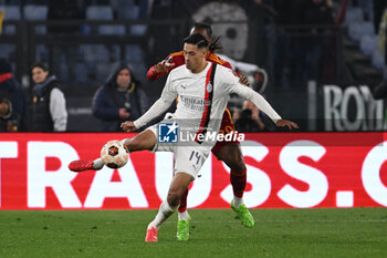 2024-04-18 - Tijjani Reijnders of A.C. Milan and Renato Sanches of A.S. Roma during the UEFA Europa League Quarter-final second Leg match, between A.S. Roma vs A.C. Milan at the Olympic Stadium on April 18, 2024 in Rome, Italy. - AS ROMA VS AC MILAN - UEFA EUROPA LEAGUE - SOCCER