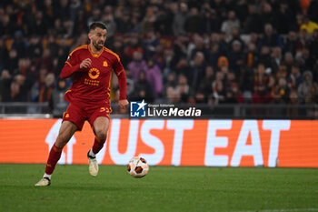 2024-04-18 - Leonardo Spinazzola of A.S. Roma during the UEFA Europa League Quarter-final second Leg match, between A.S. Roma vs A.C. Milan at the Olympic Stadium on April 18, 2024 in Rome, Italy. - AS ROMA VS AC MILAN - UEFA EUROPA LEAGUE - SOCCER