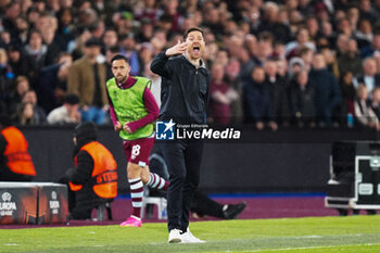 2024-04-18 - Xabi Alonso, Head coach of Bayer Leverkusen during the UEFA Europa League, Quater-Finals, 2nd Leg football match between West Ham United FC and Bayer 04 Leverkusen on 18 April 2024 at London Stadium in London, England - FOOTBALL - EUROPA LEAGUE - WEST HAM V BAYER LEVERKUSEN - UEFA EUROPA LEAGUE - SOCCER
