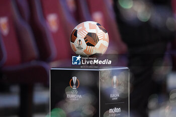 2024-04-18 - Official match ball prior to the UEFA Europa League, Quater-Finals, 2nd Leg football match between West Ham United FC and Bayer 04 Leverkusen on 18 April 2024 at London Stadium in London, England - FOOTBALL - EUROPA LEAGUE - WEST HAM V BAYER LEVERKUSEN - UEFA EUROPA LEAGUE - SOCCER