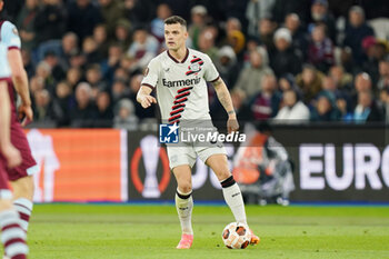 2024-04-18 - Granit Xhaka of Bayer Leverkusen during the UEFA Europa League, Quater-Finals, 2nd Leg football match between West Ham United FC and Bayer 04 Leverkusen on 18 April 2024 at London Stadium in London, England - FOOTBALL - EUROPA LEAGUE - WEST HAM V BAYER LEVERKUSEN - UEFA EUROPA LEAGUE - SOCCER