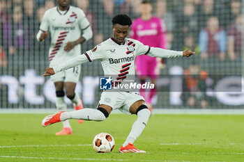 2024-04-18 - Nathan Tella of Bayer Leverkusen during the UEFA Europa League, Quater-Finals, 2nd Leg football match between West Ham United FC and Bayer 04 Leverkusen on 18 April 2024 at London Stadium in London, England - FOOTBALL - EUROPA LEAGUE - WEST HAM V BAYER LEVERKUSEN - UEFA EUROPA LEAGUE - SOCCER