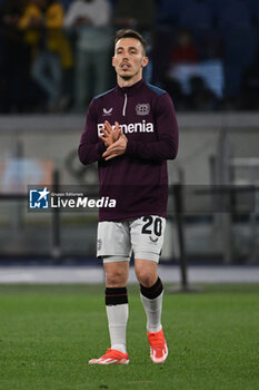 2024-05-02 - Alex Grimaldo of Bayer Leverkusen during the UEFA Europa League semi-final first Leg match, between A.S. Roma vs Bayer Leverkusen at the Olympic Stadium on 2 May, 2024 in Rome, Italy. - AS ROMA VS BAYER 04 LEVERKUSEN - UEFA EUROPA LEAGUE - SOCCER