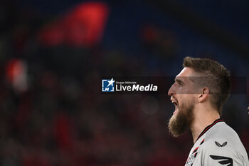 2024-05-02 - Robert Andrich of Bayer Leverkusen celebrates after scoring the gol of 0-2 during the UEFA Europa League semi-final first Leg match, between A.S. Roma vs Bayer Leverkusen at the Olympic Stadium on 2 May, 2024 in Rome, Italy. - AS ROMA VS BAYER 04 LEVERKUSEN - UEFA EUROPA LEAGUE - SOCCER