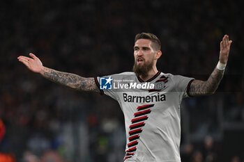 2024-05-02 - Robert Andrich of Bayer Leverkusen celebrates after scoring the gol of 0-2 during the UEFA Europa League semi-final first Leg match, between A.S. Roma vs Bayer Leverkusen at the Olympic Stadium on 2 May, 2024 in Rome, Italy. - AS ROMA VS BAYER 04 LEVERKUSEN - UEFA EUROPA LEAGUE - SOCCER