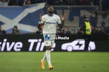 2024-05-02 - Chancel Mbemba of Marseille celebrates his goal during the UEFA Europa League, Semi-finals, 1st leg football match between Olympique de Marseille (OM) and Atalanta Bergame on May 2, 2024 at Velodrome stadium in Marseille, France - FOOTBALL - EUROPA LEAGUE - MARSEILLE V ATALANTA - UEFA EUROPA LEAGUE - SOCCER