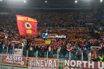 2024-10-24 - AS Roma supporter during the UEFA Europa League 2024-2025  football match between AS Roma and FC Dynamo Kyiv at the Olympic Stadium in Rome on October 24, 2024. - AS ROMA VS FC DYNAMO KYIV - UEFA EUROPA LEAGUE - SOCCER