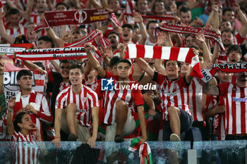 2024-09-26 - Rome, Italy 26.9.2024: Athletic Club Bilbao supporters on the stand during the UEFA Europa League 2024-2025 day 1, football match between AS Roma vs Athletic Club Bilbao at Olympic Stadium in Rome. - AS ROMA VS ATHLETIC BILBAO - UEFA EUROPA LEAGUE - SOCCER