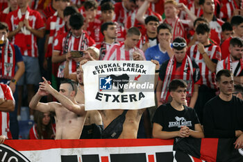 2024-09-26 - Rome, Italy 26.9.2024: Athletic Club Bilbao supporters on the stand during the UEFA Europa League 2024-2025 day 1, football match between AS Roma vs Athletic Club Bilbao at Olympic Stadium in Rome. - AS ROMA VS ATHLETIC BILBAO - UEFA EUROPA LEAGUE - SOCCER