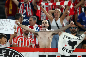 2024-09-26 - Rome, Italy 26.9.2024: Athletic Club Bilbao supporters on the stand during the UEFA Europa League 2024-2025 day 1, football match between AS Roma vs Athletic Club Bilbao at Olympic Stadium in Rome. - AS ROMA VS ATHLETIC BILBAO - UEFA EUROPA LEAGUE - SOCCER