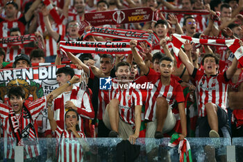 2024-09-26 - Rome, Italy 26.9.2024: Athletic Club Bilbao supporters on the stand during the UEFA Europa League 2024-2025 day 1, football match between AS Roma vs Athletic Club Bilbao at Olympic Stadium in Rome. - AS ROMA VS ATHLETIC BILBAO - UEFA EUROPA LEAGUE - SOCCER