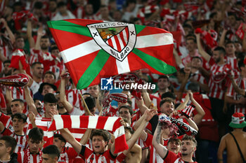 2024-09-26 - Rome, Italy 26.9.2024: Athletic Club Bilbao supporters on the stand during the UEFA Europa League 2024-2025 day 1, football match between AS Roma vs Athletic Club Bilbao at Olympic Stadium in Rome. - AS ROMA VS ATHLETIC BILBAO - UEFA EUROPA LEAGUE - SOCCER