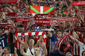 2024-09-26 - Rome, Italy 26.9.2024: Athletic Club Bilbao supporters on the stand during the UEFA Europa League 2024-2025 day 1, football match between AS Roma vs Athletic Club Bilbao at Olympic Stadium in Rome. - AS ROMA VS ATHLETIC BILBAO - UEFA EUROPA LEAGUE - SOCCER