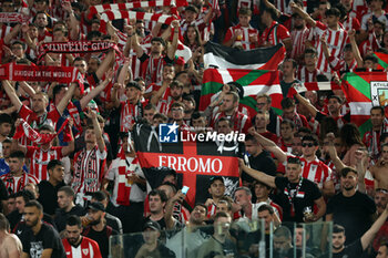 2024-09-26 - Rome, Italy 26.9.2024: Athletic Club Bilbao supporters on the stand during the UEFA Europa League 2024-2025 day 1, football match between AS Roma vs Athletic Club Bilbao at Olympic Stadium in Rome. - AS ROMA VS ATHLETIC BILBAO - UEFA EUROPA LEAGUE - SOCCER