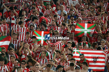 2024-09-26 - Rome, Italy 26.9.2024: Athletic Club Bilbao supporters on the stand during the UEFA Europa League 2024-2025 day 1, football match between AS Roma vs Athletic Club Bilbao at Olympic Stadium in Rome. - AS ROMA VS ATHLETIC BILBAO - UEFA EUROPA LEAGUE - SOCCER