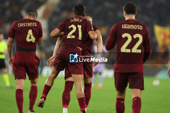 2024-09-26 - Rome, Italy 26.9.2024: Artem Dovbyk of Roma score the goal and celebrate with Paulo Dybala of Roma during the UEFA Europa League 2024-2025 day 1, football match between AS Roma vs Athletic Club Bilbao at Olympic Stadium in Rome. - AS ROMA VS ATHLETIC BILBAO - UEFA EUROPA LEAGUE - SOCCER