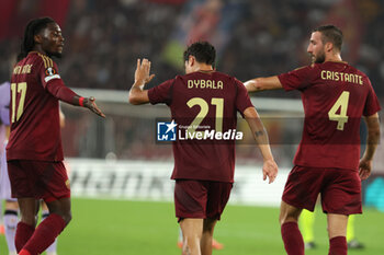 2024-09-26 - Rome, Italy 26.9.2024: Manu Kone of Roma and Paulo Dybala of Roma celebrate during the UEFA Europa League 2024-2025 day 1, football match between AS Roma vs Athletic Club Bilbao at Olympic Stadium in Rome. - AS ROMA VS ATHLETIC BILBAO - UEFA EUROPA LEAGUE - SOCCER