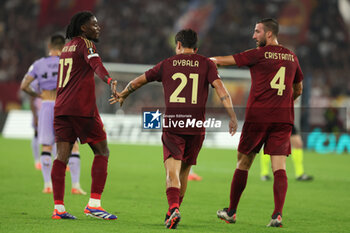 2024-09-26 - Rome, Italy 26.9.2024: Manu Kone of Roma and Paulo Dybala of Roma celebrate during the UEFA Europa League 2024-2025 day 1, football match between AS Roma vs Athletic Club Bilbao at Olympic Stadium in Rome. - AS ROMA VS ATHLETIC BILBAO - UEFA EUROPA LEAGUE - SOCCER