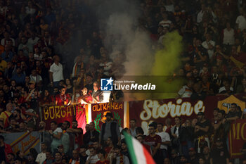 2024-09-26 - Rome, Italy 26.9.2024: As Roma supporters on the stand during the UEFA Europa League 2024-2025 day 1, football match between AS Roma vs Athletic Club Bilbao at Olympic Stadium in Rome. - AS ROMA VS ATHLETIC BILBAO - UEFA EUROPA LEAGUE - SOCCER