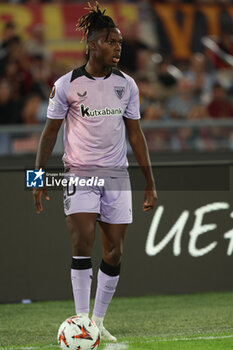 2024-09-26 - Rome, Italy 26.9.2024: Nico Williams of Athletic Bilbao during the UEFA Europa League 2024-2025 day 1, football match between AS Roma vs Athletic Club Bilbao at Olympic Stadium in Rome. - AS ROMA VS ATHLETIC BILBAO - UEFA EUROPA LEAGUE - SOCCER