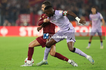 2024-09-26 - Rome, Italy 26.9.2024: Mario Hermoso of Roma \fight for the ball with Williams of Athletic Bilbao during the UEFA Europa League 2024-2025 day 1, football match between AS Roma vs Athletic Club Bilbao at Olympic Stadium in Rome. - AS ROMA VS ATHLETIC BILBAO - UEFA EUROPA LEAGUE - SOCCER