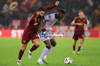 2024-09-26 - Rome, Italy 26.9.2024: Mario Hermoso of Roma \fight for the ball with Williams of Athletic Bilbao during the UEFA Europa League 2024-2025 day 1, football match between AS Roma vs Athletic Club Bilbao at Olympic Stadium in Rome. - AS ROMA VS ATHLETIC BILBAO - UEFA EUROPA LEAGUE - SOCCER