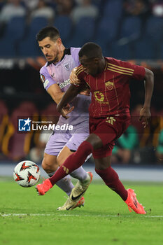 2024-09-26 - Rome, Italy 26.9.2024: Yuri of Athletic Bilbao, Saud Abdulhamid of Roma during the UEFA Europa League 2024-2025 day 1, football match between AS Roma vs Athletic Club Bilbao at Olympic Stadium in Rome. - AS ROMA VS ATHLETIC BILBAO - UEFA EUROPA LEAGUE - SOCCER