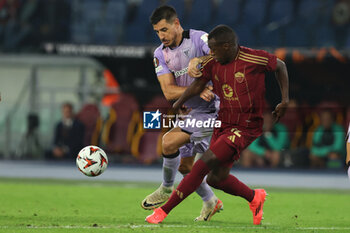 2024-09-26 - Rome, Italy 26.9.2024: Yuri of Athletic Bilbao, Saud Abdulhamid of Roma during the UEFA Europa League 2024-2025 day 1, football match between AS Roma vs Athletic Club Bilbao at Olympic Stadium in Rome. - AS ROMA VS ATHLETIC BILBAO - UEFA EUROPA LEAGUE - SOCCER